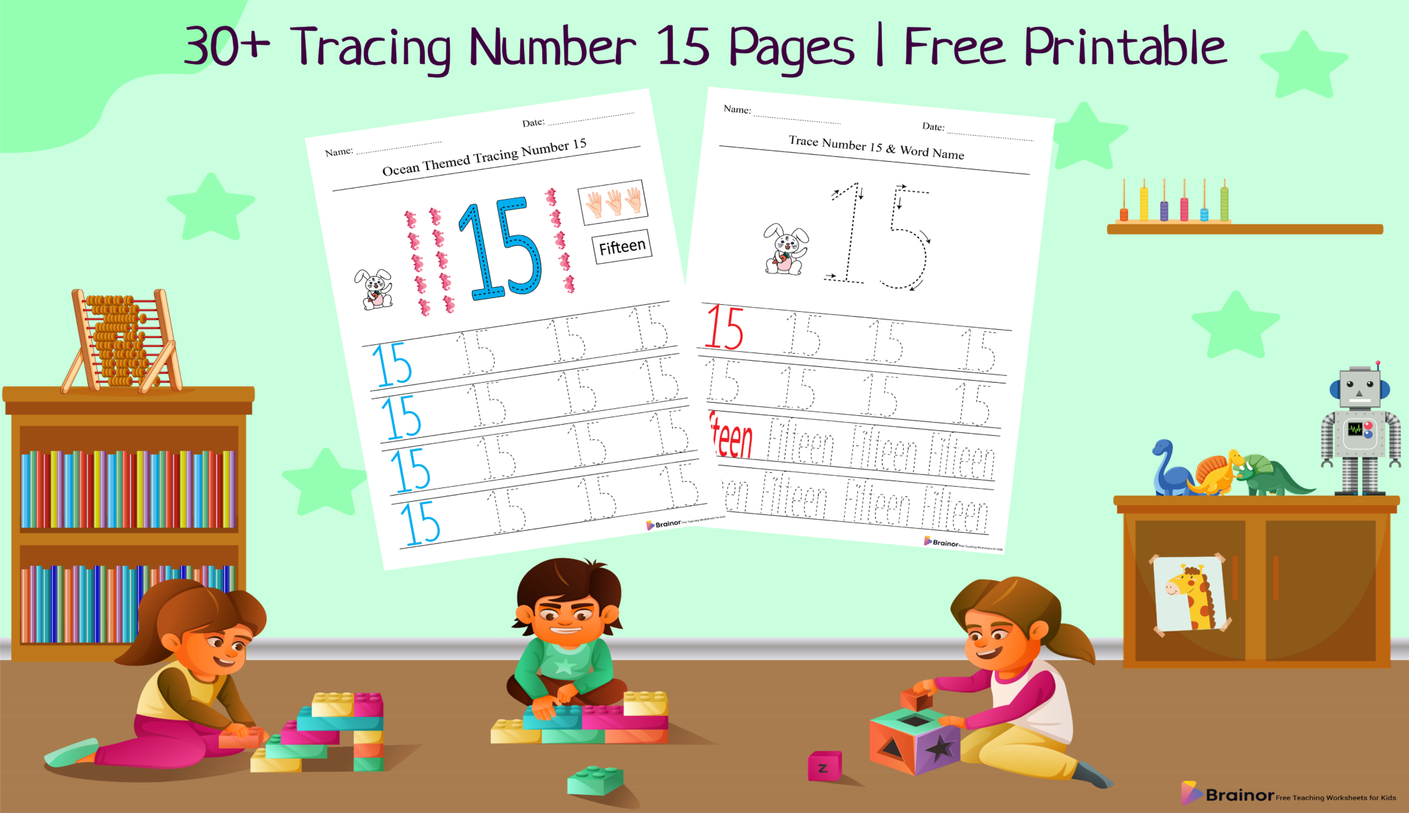 30+ Tracing Number 15 Pages | Free Printable