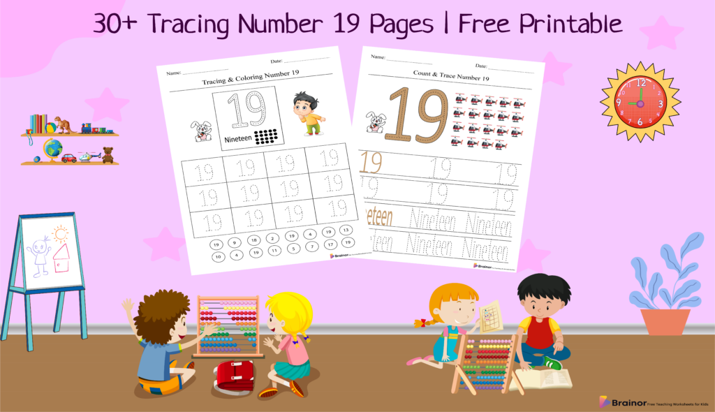 30-tracing-number-19-pages-free-printable