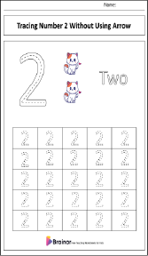 Tracing Number 2 Without Using Arrow Worksheet