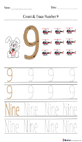 Count and Trace Number 9 Worksheet