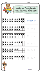 Adding and Tracing Results Using Ten Frame Worksheets