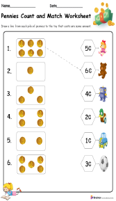 Pennies Count and Match Worksheet