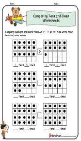 Comparing Tens and Ones Worksheets
