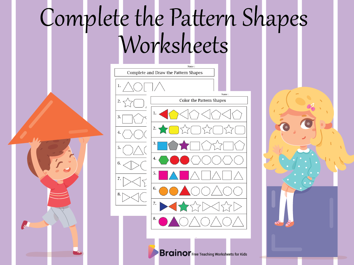Complete the Pattern Shapes Worksheets