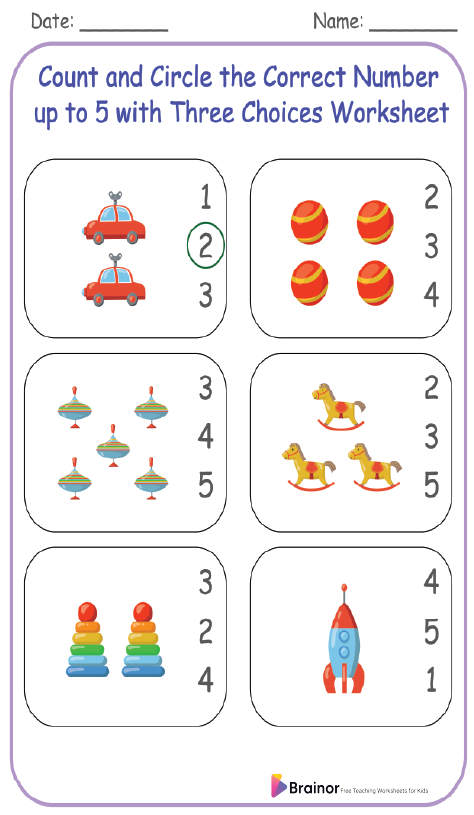 30 Free Count and Circle the Correct Number Worksheet
