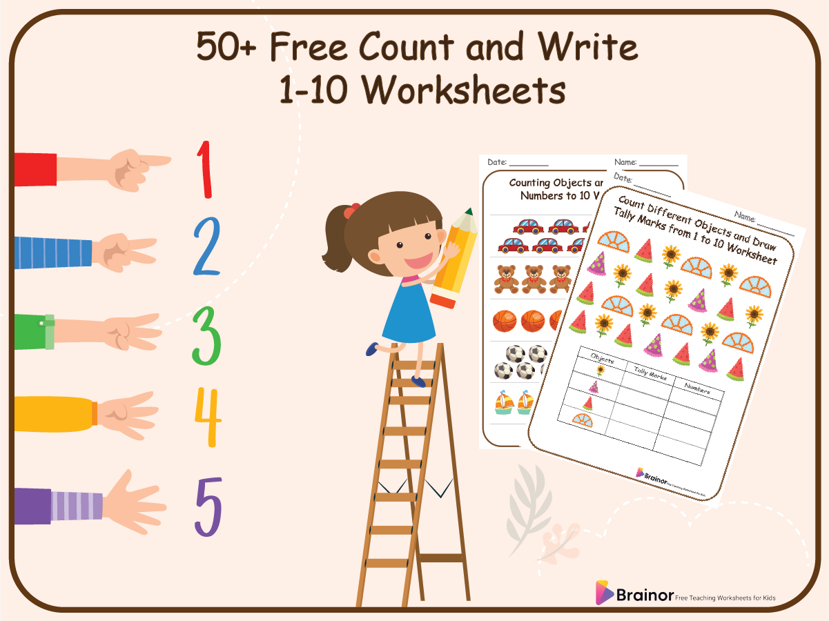 Count and Write 1 to 10 Worksheets