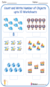 Count and Write Number of Objects upto 10 Worksheets
