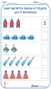 Count and Write Number of Objects upto 5 Worksheets