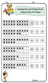 Counting Dots and Circling Correct Answers Using Ten Frames Worksheet