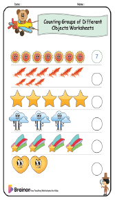 Counting Groups of Different Objects Worksheets
