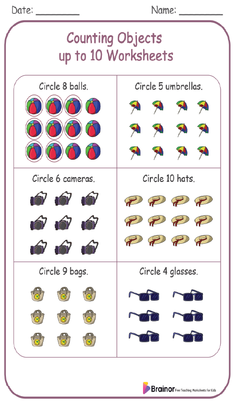 25+ Counting Objects Worksheets | Free Printables