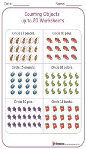 Counting Objects up to 20 Worksheets