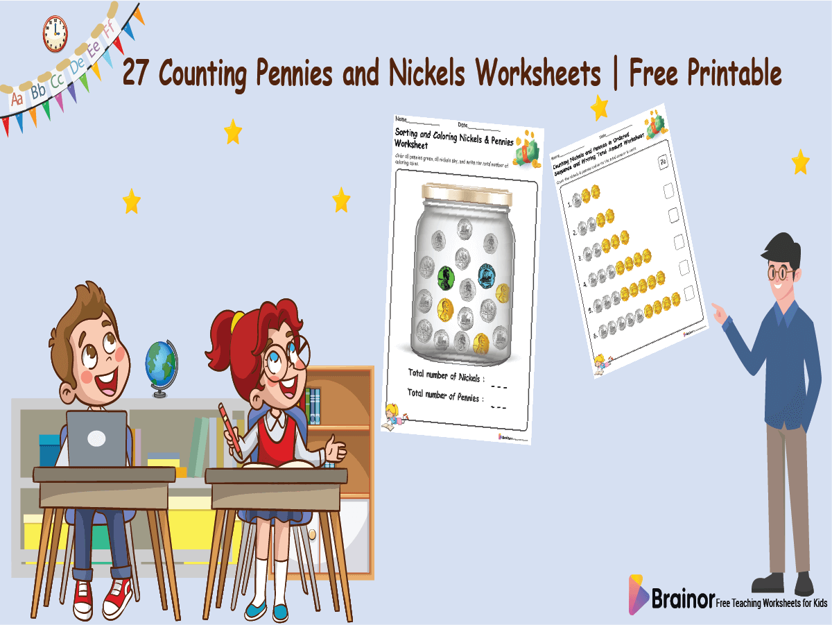 Counting Pennies and Nickels Worksheets Featured Image 1
