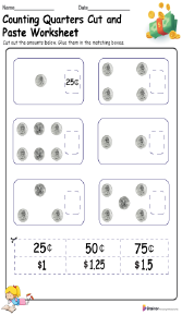 Counting Quarters Worksheets