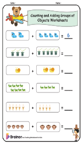 Counting and Adding Groups of Objects Worksheets