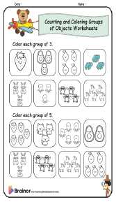 Counting and Coloring Groups of Objects Worksheets