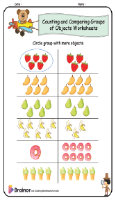 Counting and Comparing Groups of Objects Worksheets
