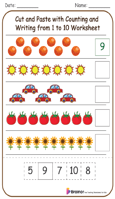 50+ Count and Write 1 to 10 Worksheets | Free Printable