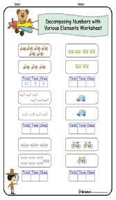 Decomposing Numbers with Various Elements Worksheet 