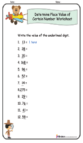 Determine Place Value of Certain Number Worksheet
