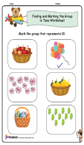 Finding and Marking the Group in Tens Worksheet