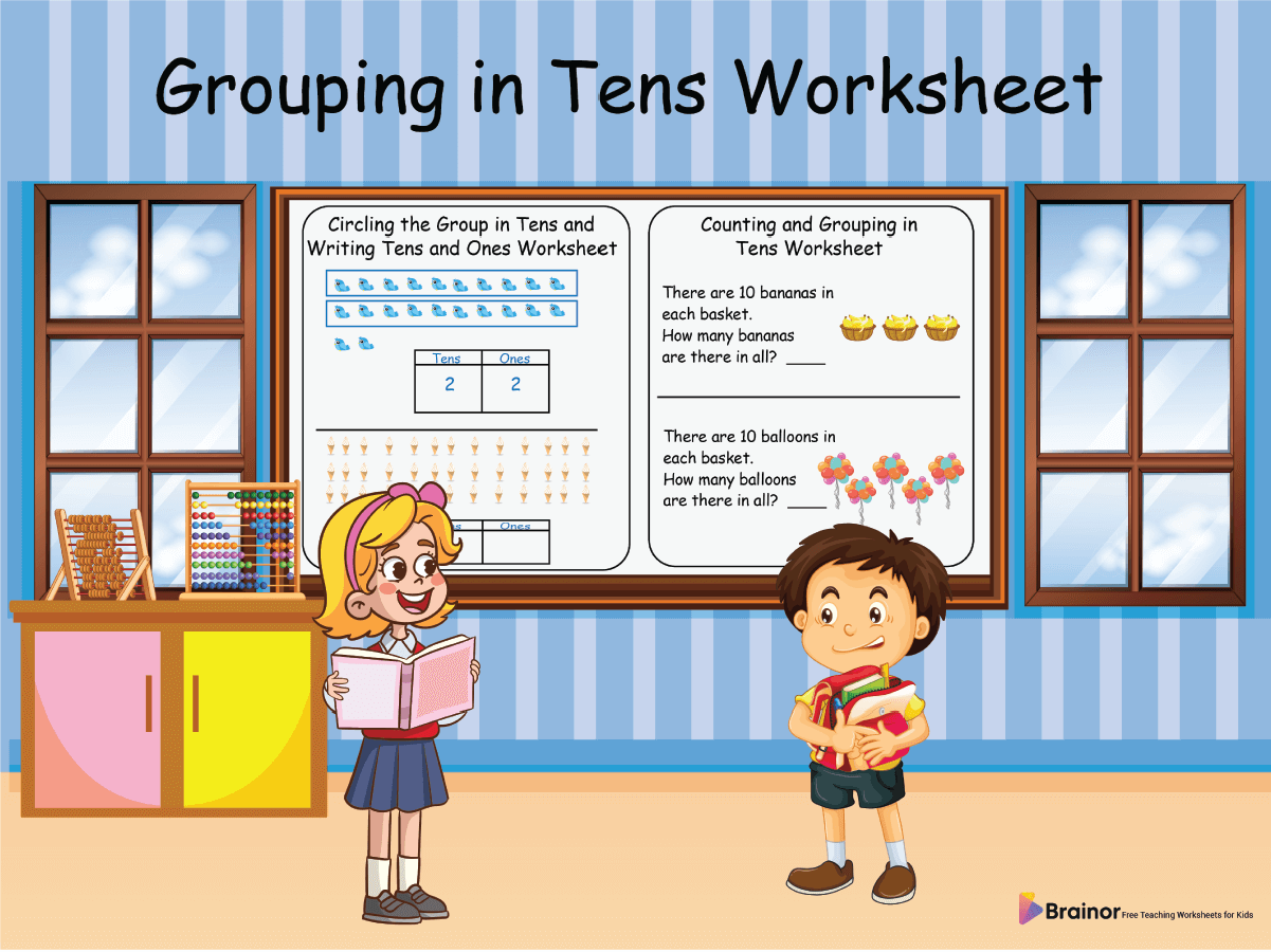 Grouping in Tens Worksheet