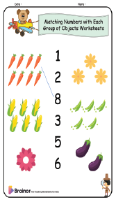 Matching Numbers with Each Group of Objects Worksheets