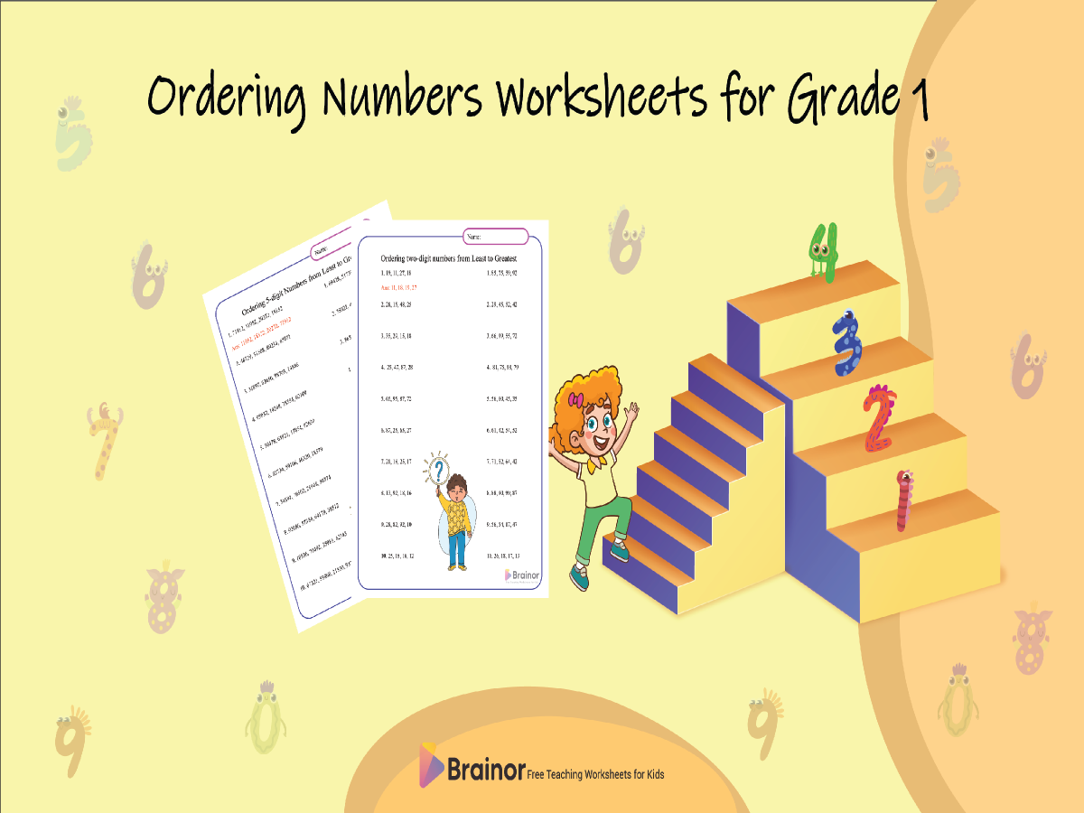 Ordering Numbers worksheets for grade 1