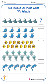 Sea Themed Count and Write Worksheets 