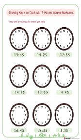 draw the hands of the clock worksheet