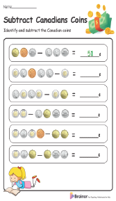Identifying Canadian Coins Worksheets
