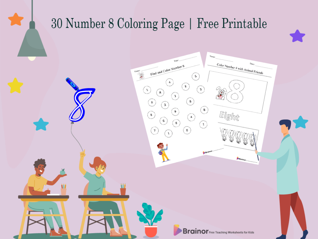 30 Number 8 Coloring Page | Free Printable