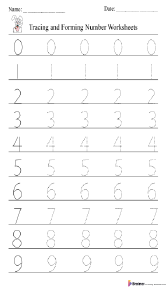 Tracing and Forming Number Worksheets