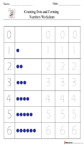 Counting Dots and Forming Numbers Worksheet