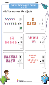 18 Addition Worksheets with Pictures Up to 20 | Free Pages