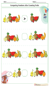 Comparing Numbers After Counting Fruits