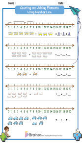 Counting and Adding Elements Using Number Line Worksheets