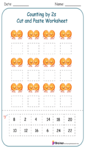 Counting by 2s Cut and Paste Worksheet