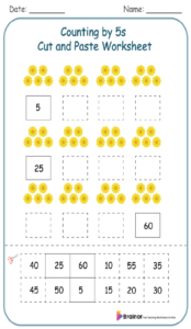 Counting by 5s Cut and Paste Worksheet 