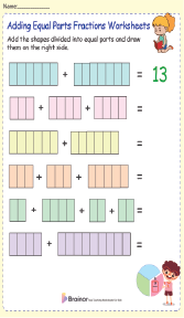 equal parts fractions worksheets