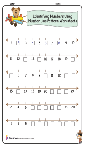 Identifying Numbers Using Number Line Pattern Worksheets
