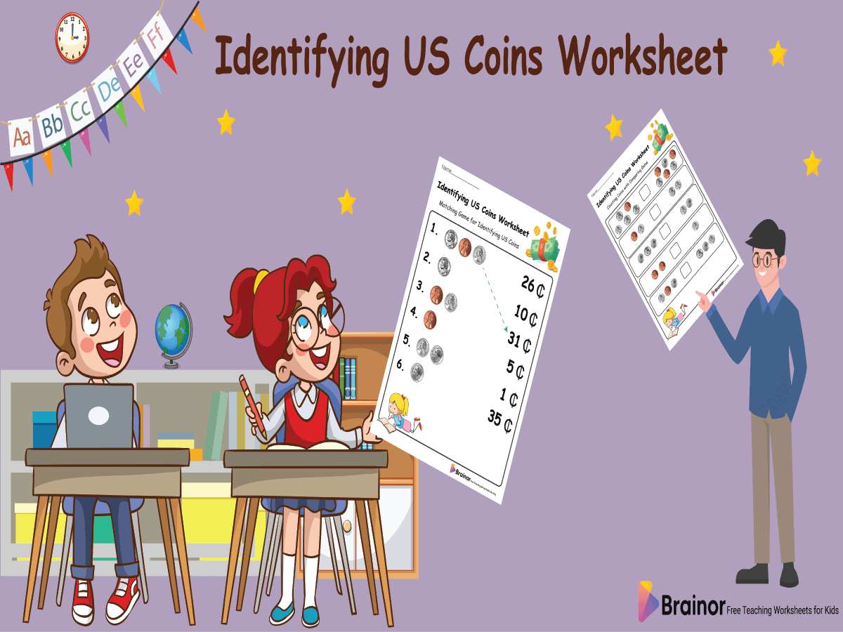 Identifying US Coins Worksheet
