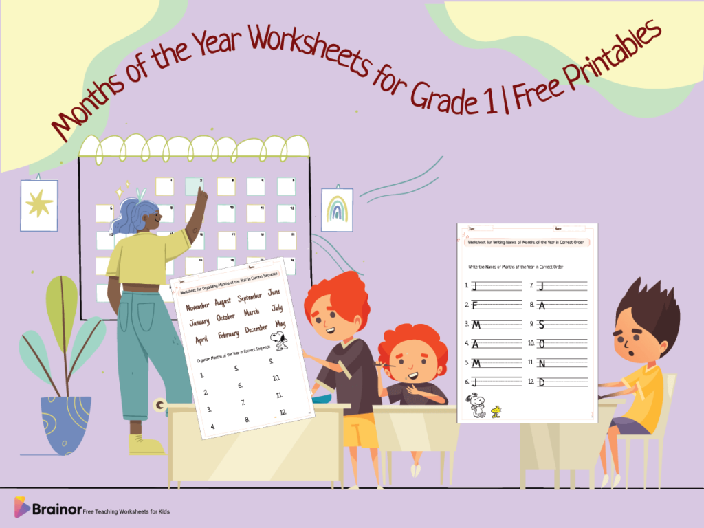 30+ Months of the Year Worksheets for Grade 1 | Free Printable