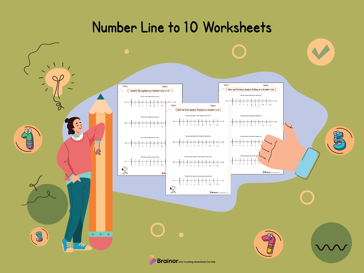 Number Line to 10 worksheets