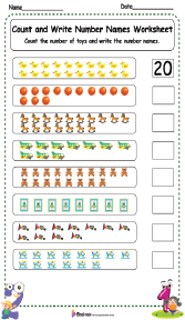Count and Write Number Names Worksheet