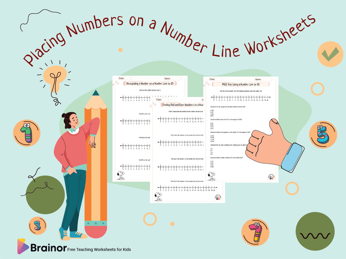 Placing Numbers on a Number Line Worksheets overview