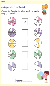 Shaded and Unshaded Fractions Worksheets