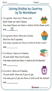 Solving Riddles by Counting by 5s Worksheet