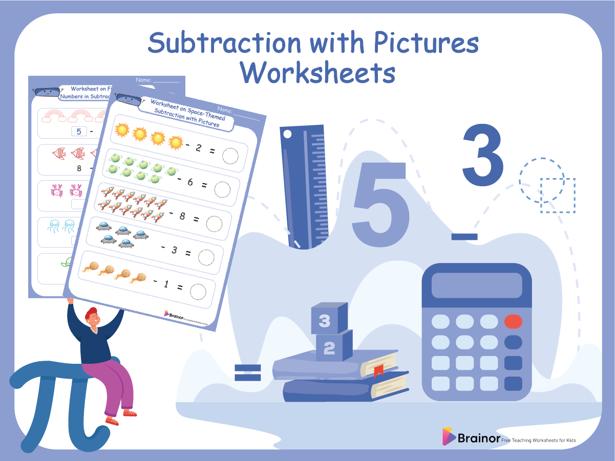 Subtraction with Pictures Worksheets
