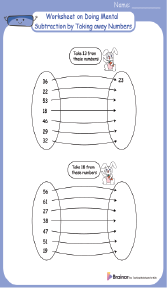 Worksheet on Doing Mental Subtraction by Taking Away Numbers